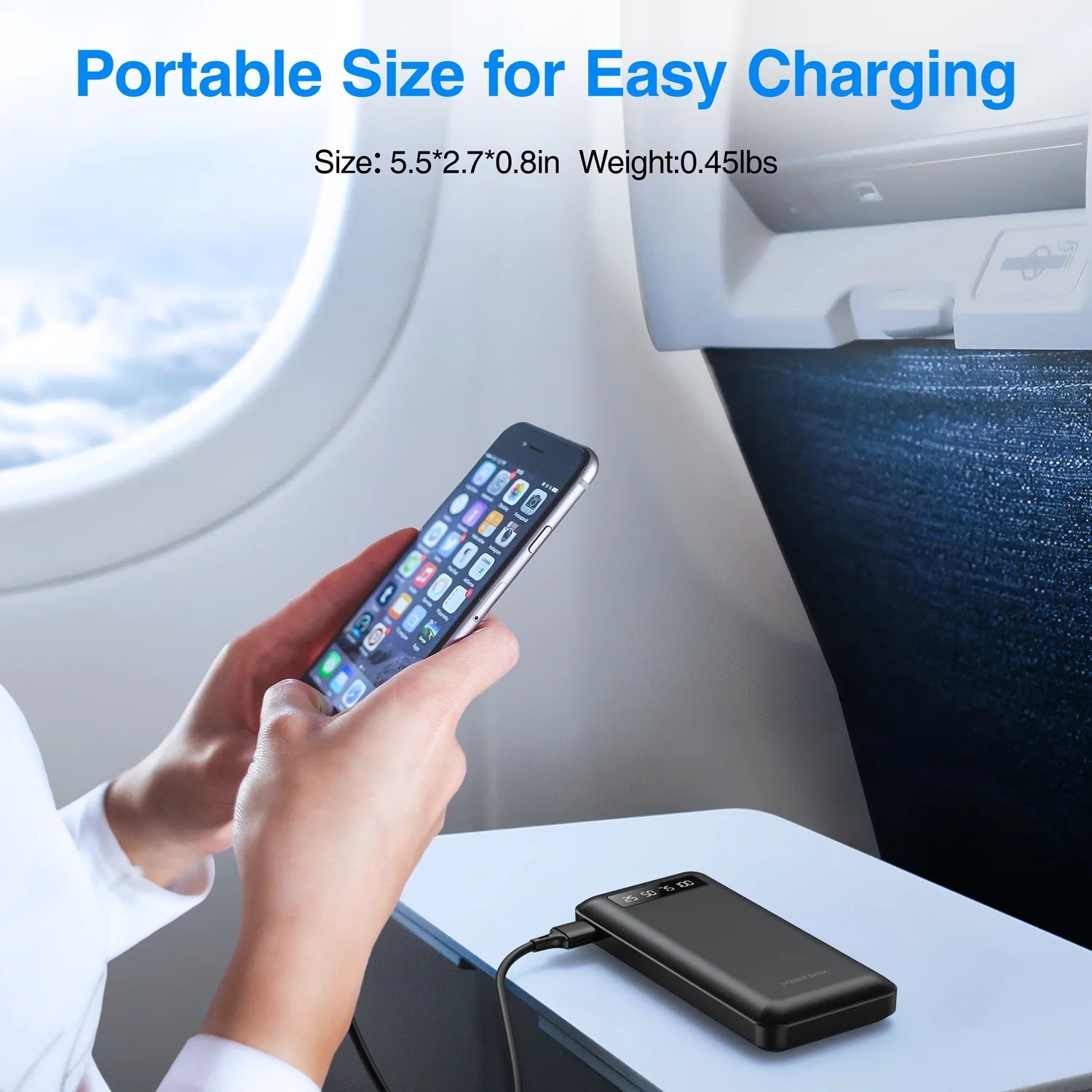 20,000 Mah Power Bank Portable Charger with Cables, USB Fast Charging for Phone